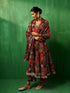 Pomcha Jaipur Adaa Tropical Print Black Muslin Anarkali Set